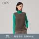 OVV秋冬熱賣(mài)女裝山羊絨綿羊毛混紡圓領(lǐng)復古時(shí)髦針織背心 咖色A8 M