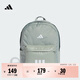 adidas實(shí)用時(shí)尚通勤三條紋休閑運動(dòng)雙肩背包男女新款阿迪達斯官方   奇妙淺灰綠/白色   NS(均碼)