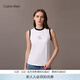 Calvin KleinJeans夏季女士休閑青春活力ck純棉撞色圓領(lǐng)無(wú)袖背心上衣T恤 YAA-月光白 XS