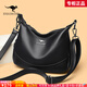 雪愛(ài)袋鼠高檔包包女包2026新款時(shí)尚百搭中年阿姨送媽媽包女士軟皮斜挎包 黑色[禮盒+禮品袋+手包卡包]