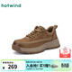 熱風(fēng)（Hotwind）男鞋厚底戶(hù)外工裝鞋2026年春季新款男士休閑登山鞋復古系高幫鞋子 08杏色 (預售3.29發(fā)貨) 44