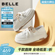 百麗（Belle）透氣網(wǎng)面小白鞋女26春新款厚底增高一腳蹬休閑板鞋F6N1DAM6 米白色 37