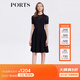PORTS寶姿商場(chǎng)同款女裝春夏修身小黑裙黑色半透視針織連衣裙 黑色 L