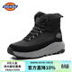Dickies男士雪地靴加絨戶(hù)外靴加厚短靴保暖棉靴子作戰靴 黑灰 42 