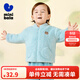 迷你巴拉【暖芯】男女童雙面絨家居保暖外套寶寶護肚毛絨外衣 冰藍80935 100