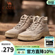 駱駝（CAMEL）馬丁靴復古休閑工裝靴秋冬季加絨戶(hù)外徒步厚底增高登山鞋男 G14W076684 深沙 39