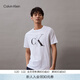 Calvin KleinJeans夏季男士休閑通勤經(jīng)典ck大字母印花純棉內搭短袖T恤上衣 YAA-月光白 L