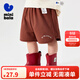 迷你巴拉男女童寶寶兒童休閑棉彈透氣褲子夏【吸濕速干短褲】 焦糖棕51103 【吸濕速干】 90