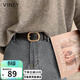 viney牛皮女士皮帶裝飾配裙帶腰帶女針扣女生輕奢收腰牛仔褲帶生日禮物