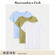 Abercrombie & Fitch經(jīng)典小麋鹿圖案美式棉質(zhì)3件組合裝短袖T恤上衣26春女裝139-5758 白色多色 S (165/88A)