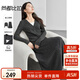 尚都比拉慵懶風(fēng)針織衫套裝女秋冬假兩件上衣顯瘦半身裙兩件套 黛灰色 XL 