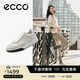 愛(ài)步（ECCO）厚底板鞋女 復古街頭德訓休閑鞋 街頭球鞋272833 灰白色/白色39