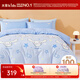 水星兒童床上四件套純棉100%宿舍床單被套 嬰幼兒A類(lèi)全棉兒童套件被罩被單 藍墩墩EG【床笠款】 1.5米 床單款 （被套200*230cm）