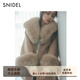 SNIDEL【精英衣櫥】大毛領(lǐng)系帶羊毛大衣毛呢外套SWFC255059 米色 均碼 (F)