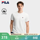 FILA 斐樂(lè )官方男子針織短袖衫夏新款時(shí)尚休閑簡(jiǎn)約基礎圓領(lǐng)T恤 云白-WT L 175/96A/L