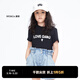 little MO&Co.抑菌 童裝夏裝上衣女童愛(ài)心短袖T恤兒童時(shí)髦女孩夏季 黑色 100 110/52