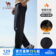 駱駝（CAMEL）加絨運動(dòng)褲男寬松休閑直筒針織長(cháng)褲 J13CAVL6034 幻影黑 XXXL