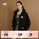 adidas 2025針織運動(dòng)連帽夾克外套男女秋季阿迪達斯三葉草 黑色   M