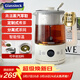 GLASSLOCK 蓋朗噴淋式養生壺1L煮蒸茶器316不銹鋼發(fā)熱盤(pán)電熱水壺咖啡茶葉萃取機玻璃花茶恒溫燒水壺