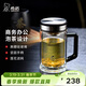 希諾抗菌玻璃杯雙層帶把手泡茶杯子男高檔家用辦公水杯XN-9005K 420mL