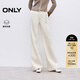 ONLY2025冬季新款加絨金屬腰鏈約克剪裁微喇叭褲牛仔褲女|125432041 J2G米白色 L L標準褲長(cháng)