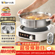 小熊（Bear）0涂層電火鍋火鍋專(zhuān)用鍋電鍋家用4-6個(gè)人不粘分體式可拆洗多功能蒸煮一體不銹鋼電煮鍋4L火鍋鍋40S1