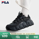 FILA斐樂(lè )女鞋舒適可頌面包鞋復古老爹鞋2024冬季新款增高厚底鞋運動(dòng)鞋 黑/影黑灰-BD 39