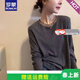 羅蒙（ROMON）品牌網(wǎng)紗拼接長(cháng)袖T恤女2026秋冬季新款韓版時(shí)尚氣質(zhì)打底內搭上衣 灰色 XL 碼建議115-130