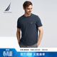 諾帝卡（NAUTICA）【商場(chǎng)同款】男裝春夏新款全棉親膚柔軟多色短袖圓領(lǐng)T恤 湛藍4JN L