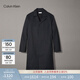 Calvin Klein高級成衣系列春秋男士商務(wù)休閑通勤ck暗襟翻領(lǐng)中長(cháng)款風(fēng)衣款外套 BAE-太空黑 M