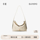 半坡飾族（bampo）中號綿綿包hobo托特包頭層牛皮大容量單肩斜挎包軟包38禮物 茯苓白（中號升級拉鏈款）