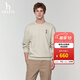 哈吉斯（HAZZYS）男裝 26春季新款長(cháng)袖上衣PHIZ系列胸前圖案繡花簡(jiǎn)約圓領(lǐng)衛衣男 米色BI L （175/96A 48）