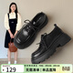 ZHR樂(lè )福鞋女學(xué)院風(fēng)減齡厚底單鞋女軟萌大頭百搭女鞋 PJF01 黑色 38