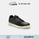 蔻馳（COACH）【明星同款】男士男鞋經(jīng)典標志SOHO運動(dòng)鞋平底鞋平板鞋系帶 炭黑色/黑色 41.5