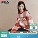 FILA斐樂(lè )官方情侶編織衫2026春新款男子女子休閑新年服棋盤(pán)格套頭毛衣 水華朱-RD S 165/88A/S