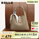 百麗女包質(zhì)感真皮菜籃子包送禮緞面絲巾休閑通勤手提包BL828BX5 淺灰