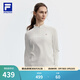 FILA 斐樂(lè )冬季新款健身運動(dòng)半拉鏈瑜伽跑步內搭加絨保暖女子長(cháng)袖T恤 鷺白-WT XL 175/92A/XL