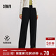 森馬（Semir）[商場(chǎng)同款]休閑褲女加絨長(cháng)褲簡(jiǎn)約冬2024仿呢闊腿褲101724127016A