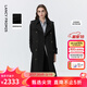 朗姿【精英衣櫥】復古中長(cháng)款外套女秋季新款收腰正肩風(fēng)衣高級感 黑色 2XL