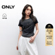 ONLY2025夏季新款個(gè)性漸變水洗顯瘦水鉆純棉短袖T恤女|125201076 H1Z黑色 M