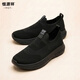 恒源祥老人鞋男款春夏透氣網(wǎng)面一腳蹬軟底防滑中老年爸爸老北京布鞋 黑色 【軟底軟面 長(cháng)輩首選】 44