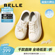 百麗（Belle）百搭板鞋女厚底可兩穿休閑小白鞋D7W1DAM5預售 米色-皮面-全包款 38 (240mm)