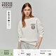 Teenie Weenie小熊女裝衛衣秋季簡(jiǎn)約學(xué)院休閑基礎圓領(lǐng)上衣 象牙白 M