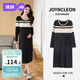 婧麒（JOYNCLEON）孕婦裝高級孕婦裙春洋氣小香風(fēng)裙子女春秋連衣裙 黑  Jqz193726