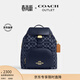 蔻馳（COACH）【專(zhuān)享直降】奧萊女士女包經(jīng)典標志丹寧布PACE大號雙肩包背包通勤 IM/丹寧藍色/天然色