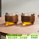 憶壺茶茶杯玻璃品杯家用品茗杯防燙杯子木套隔熱杯功夫茶杯喝茶杯小品杯 【2只裝】木一杯110ML