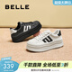 百麗（Belle）戚薇同款貝殼頭厚底德訓鞋春季女鞋運動(dòng)休閑板鞋D2A1DAM5預售 白色 38 (240mm)