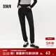 森馬（Semir）森柔|森馬牛仔褲女冬季修身抓毛小腳褲顯瘦舒適韓版休閑潮流長(cháng)褲 牛仔水洗黑98201 28