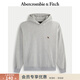 Abercrombie & Fitch經(jīng)典小麋鹿圖案美式復古抓絨套頭連帽衛衣25秋冬男裝122-5536 淺灰色 XL (180/116A)