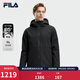FILA斐樂(lè )官方男士輕薄羽絨服冬季商務(wù)休閑連帽保暖夾克外套 正黑色-BK 2XL 185/104A